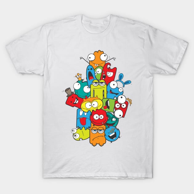 A gang of cartoon characters T-Shirt by Digster